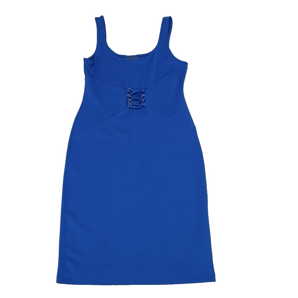 Bold Elements Women's Sleeveless Bodycon Pullover Sexy Lace Blue Dress Size M